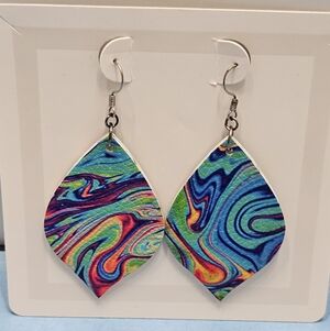 Colorful Swirl Drop Earrings